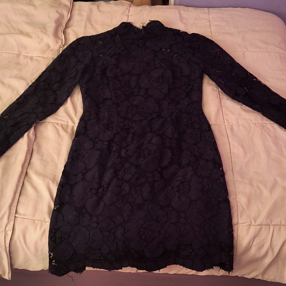 Elegant lace dark purple dress